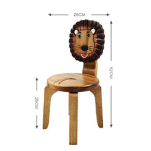 Load image into Gallery viewer, Children’s wooden chair: Lion themed with solid backrest