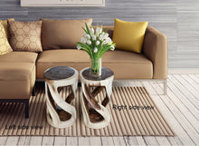 Load image into Gallery viewer, Double twist Vine stool side table Acacia wood Side Table/Corner Table Bar stool-50 cm height