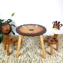 Load image into Gallery viewer, Children's Animal Table Wooden LION Theme.