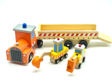 Load image into Gallery viewer, Kids wooden truck with tippers toy diggers and tilt tray