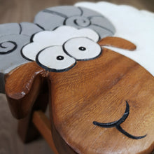 Load image into Gallery viewer, Kids Chair Wooden Stool Animal RAM GOAT Theme Children’s Chair and Toddlers Stepping Stool.