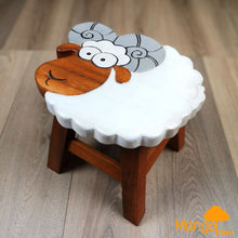 Load image into Gallery viewer, Kids Chair Wooden Stool Animal RAM GOAT Theme Children’s Chair and Toddlers Stepping Stool.