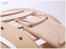 Load image into Gallery viewer, XXL JUMBO Natural Rocker Montessori Swing Rocker with climbing RAMP + Slide combo for kids, Rocker board, indoor play.