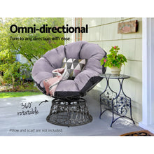 Load image into Gallery viewer, Gardeon Outdoor Papasan Chairs Lounge Setting Patio Furniture Wicker Black