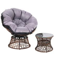Load image into Gallery viewer, Gardeon Outdoor Papasan Chairs Table Lounge Setting Patio Furniture Wicker Brown