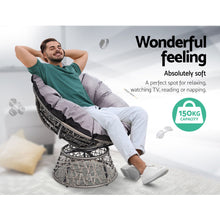 Load image into Gallery viewer, Gardeon Outdoor Papasan Chairs Table Lounge Setting Patio Furniture Wicker Grey