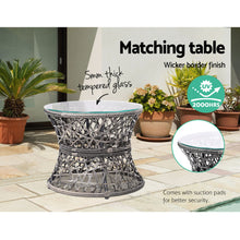 Load image into Gallery viewer, Gardeon Outdoor Papasan Chairs Table Lounge Setting Patio Furniture Wicker Grey