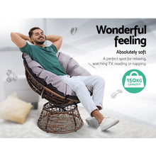 Load image into Gallery viewer, Gardeon Outdoor Lounge Setting Papasan Chairs Table Patio Furniture Wicker Brown