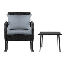 Load image into Gallery viewer, Gardeon 3 Piece Outdoor Chair Rocking Set - Black