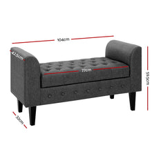 Load image into Gallery viewer, Artiss Fabric Storage Ottoman - Grey