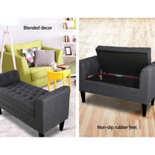 Load image into Gallery viewer, Artiss Fabric Storage Ottoman - Grey