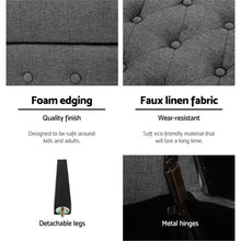 Load image into Gallery viewer, Artiss Fabric Storage Ottoman - Grey