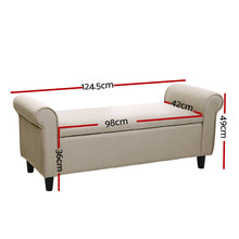 Load image into Gallery viewer, Artiss Storage Ottoman Blanket Box Linen Fabric Arm Foot Stool Couch Chest Large
