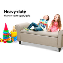 Load image into Gallery viewer, Artiss Storage Ottoman Blanket Box Linen Fabric Arm Foot Stool Couch Chest Large