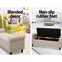 Load image into Gallery viewer, Artiss Storage Ottoman Blanket Box Linen Fabric Arm Foot Stool Couch Chest Large