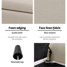 Load image into Gallery viewer, Artiss Storage Ottoman Blanket Box Linen Fabric Arm Foot Stool Couch Chest Large