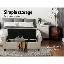 Load image into Gallery viewer, Artiss Storage Ottoman Blanket Box Linen Fabric Arm Foot Stool Couch Chest Large