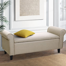 Load image into Gallery viewer, Artiss Storage Ottoman Blanket Box Linen Fabric Arm Foot Stool Couch Chest Large