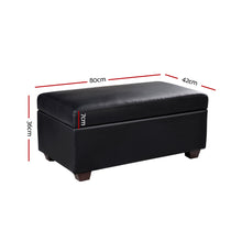 Load image into Gallery viewer, Artiss Faux PU Leather Storage Ottoman - Black