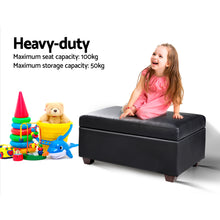 Load image into Gallery viewer, Artiss Faux PU Leather Storage Ottoman - Black