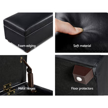 Load image into Gallery viewer, Artiss Faux PU Leather Storage Ottoman - Black