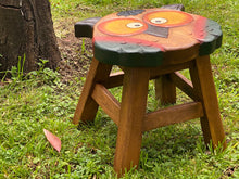 Load image into Gallery viewer, Kids Chair Wooden Stool Animal OWL Theme Children’s Chair and Toddlers Stepping Stool.