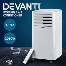 Load image into Gallery viewer, Devanti Portable Air Conditioner Cooling Mobile Fan Cooler Dehumidifier White 2000W