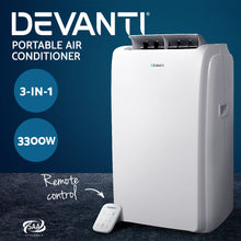 Load image into Gallery viewer, Devanti Portable Air Conditioner Cooling Mobile Fan Cooler Remote Window Kit White 3300W