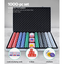 Load image into Gallery viewer, Poker Chip Set 1000PC Chips TEXAS HOLD'EM Casino Gambling Dice Cards