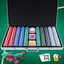 Load image into Gallery viewer, Poker Chip Set 1000PC Chips TEXAS HOLD'EM Casino Gambling Dice Cards