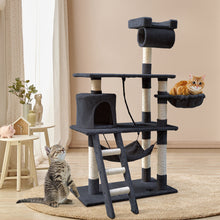 Load image into Gallery viewer, i.Pet Cat Tree 141cm Trees Scratching Post Scratcher Tower Condo House Furniture Wood-7