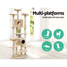 Load image into Gallery viewer, i.Pet Cat Tree 203cm Trees Scratching Post Scratcher Tower Condo House Furniture Wood Beige-11