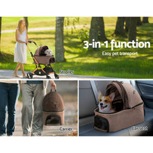 Load image into Gallery viewer, i.Pet Pet Stroller Dog Pram Large Cat Carrier Travel Pushchair Foldable 4 Wheels-4