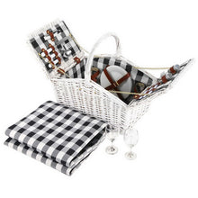 Load image into Gallery viewer, Alfresco 2 Person Picnic Basket Vintage Baskets Outdoor Insulated Blanket