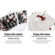 Load image into Gallery viewer, Alfresco 2 Person Picnic Basket Vintage Baskets Outdoor Insulated Blanket