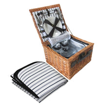Load image into Gallery viewer, Alfresco 2 Person Picnic Basket Set Baskets Vintage Outdoor Insulated Blanket