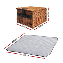 Load image into Gallery viewer, Alfresco 2 Person Picnic Basket Set Baskets Vintage Outdoor Insulated Blanket