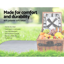 Load image into Gallery viewer, Alfresco 2 Person Picnic Basket Set Baskets Vintage Outdoor Insulated Blanket