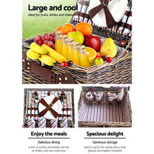 Load image into Gallery viewer, Alfresco 4 Person Picnic Basket Baskets Deluxe Outdoor Corporate Gift Blanket
