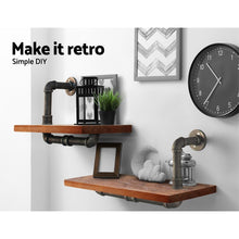 Load image into Gallery viewer, Artiss Wall Shelves Rustic Bookshelf Retro Display Shelves Industrial DIY Pipe Shelf Floating Brackets