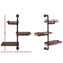 Load image into Gallery viewer, Artiss Display Shelves Bookshelf Pipe Shelf Rustic Industrial Floating Wall Shelves DIY Brackets