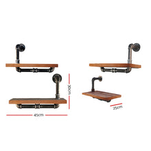 Load image into Gallery viewer, Artiss Display Shelves Rustic Bookshelf Industrial DIY Pipe Shelf Wall Brackets