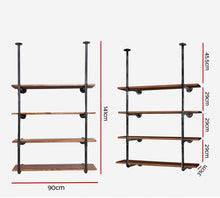 Load image into Gallery viewer, Artiss Wall Display Shelves Industrial Bookshelf DIY Pipe Shelf Rustic Brackets
