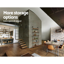 Load image into Gallery viewer, Artiss Rustic Wall Shelves Display Bookshelf Industrial DIY Pipe Shelf Brackets