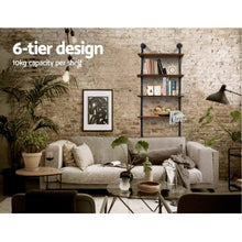 Load image into Gallery viewer, Artiss Rustic Wall Shelves Display Bookshelf Industrial DIY Pipe Shelf Brackets