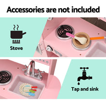 Load image into Gallery viewer, Keezi Kids Kitchen Set Pretend Play Food Sets Childrens Utensils Wooden Toy Pink