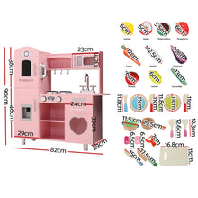 Load image into Gallery viewer, Kids Wooden Kitchen Pretend Play Sets Food Cooking Toys Children Pink
