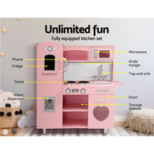 Load image into Gallery viewer, Kids Wooden Kitchen Pretend Play Sets Food Cooking Toys Children Pink