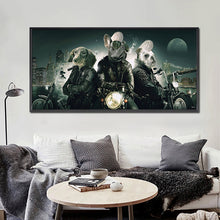 Load image into Gallery viewer, Wall art canvas framed print 100 x 50cm Biker Gang