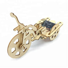 Load image into Gallery viewer, Model kit Tricycle bike with solar power and motor 3D Ply Wood -craft kit- ages 3+